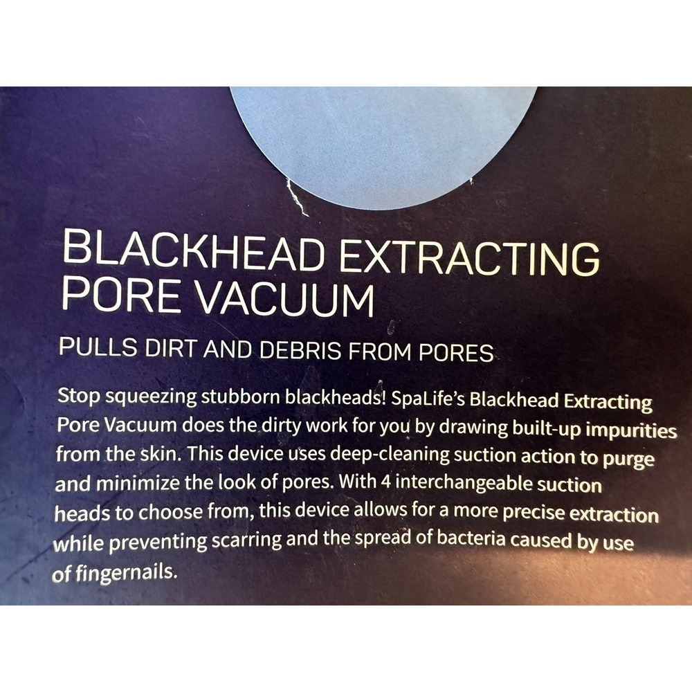 SPALIFE Electric‎ Facial Pore Cleaner Blackhead Remover w/ Attachments - Picture 6 of 8